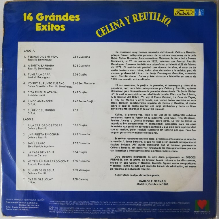 Imagen LP CELINA Y REUTILIO - 14 GRANDES EXITOS 2