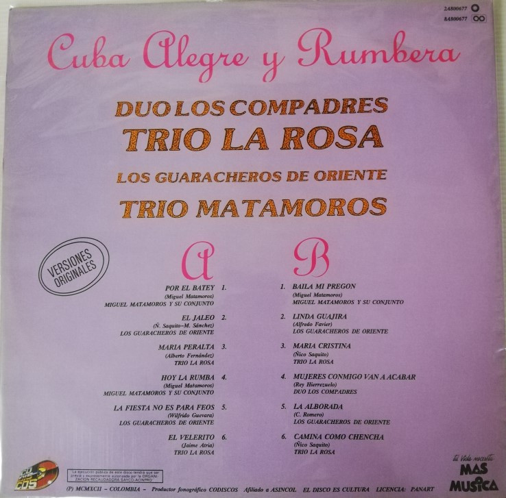 Imagen LP CUBA ALEGRE Y RUMBERA - VARIOS INTÉRPRETES 2