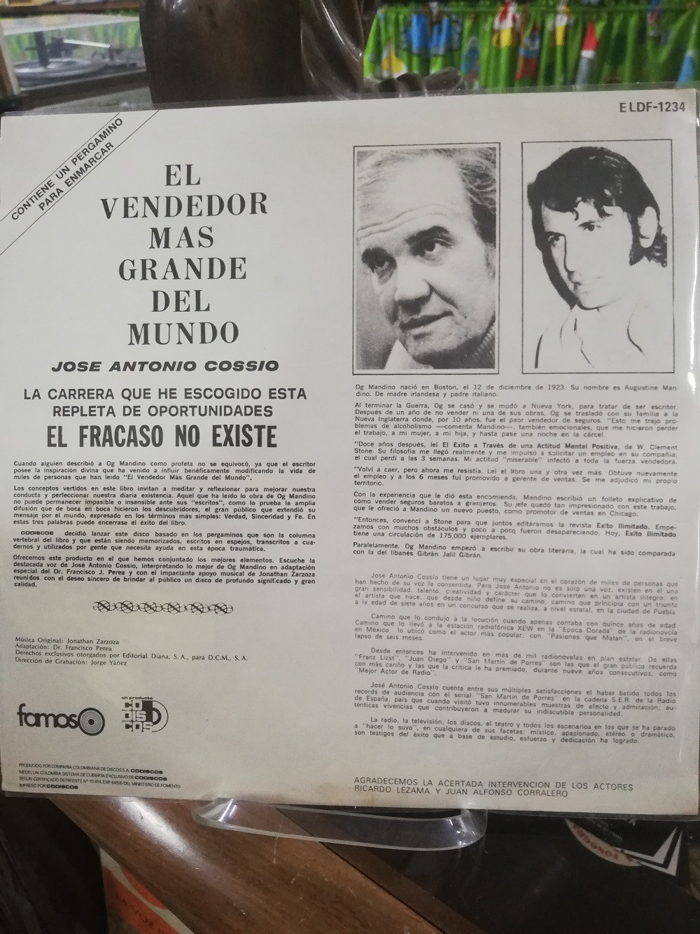 Imagen LP EL VENDEDOR MAS GRANDE DEL MUNDO - OG MANDINO, NARRADO POR JOSÉ ANTONIO COSSIO 2