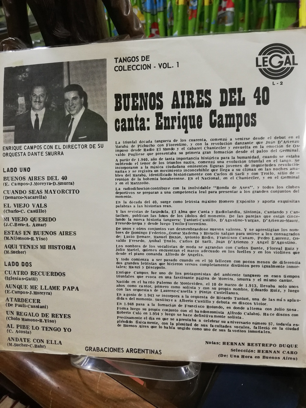 Imagen LP ENRIQUE CAMPOS - BUENOS AIRES DEL 40 2