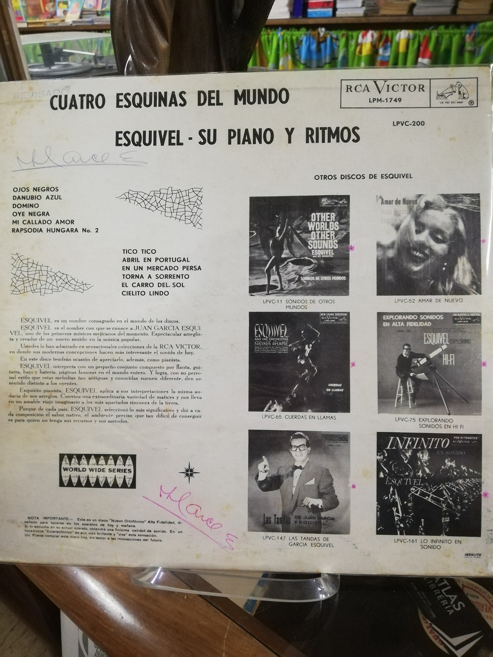 Imagen LP ESQUIVEL SU PIANO Y RITMOS - CUATRO ESQUINAS DEL MUNDO 2