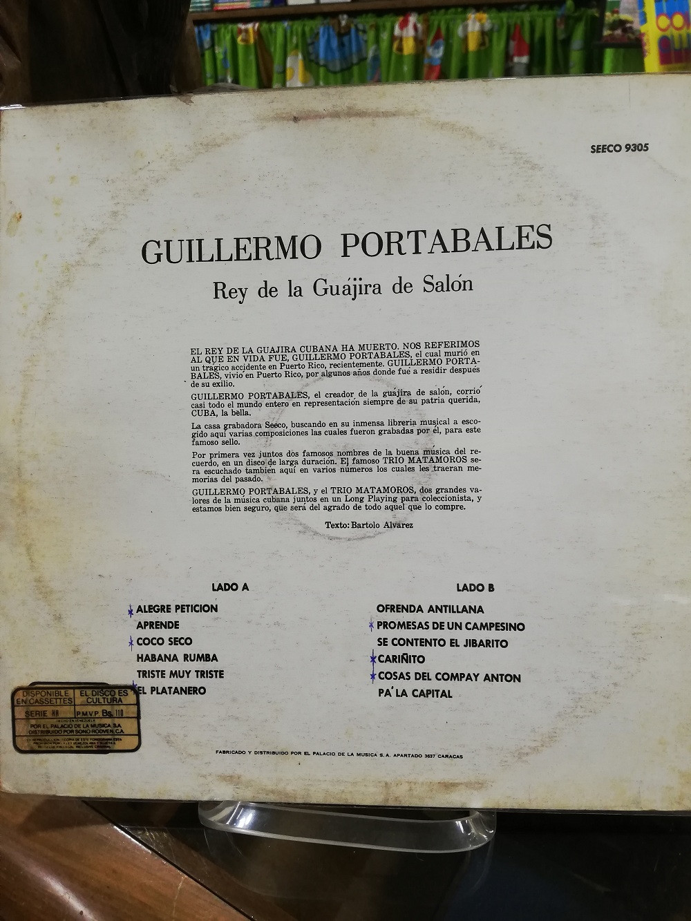 Imagen LP GUILLERMO PORTABALES - GUILLERMO PORTABALES CON MATAMOROS 2