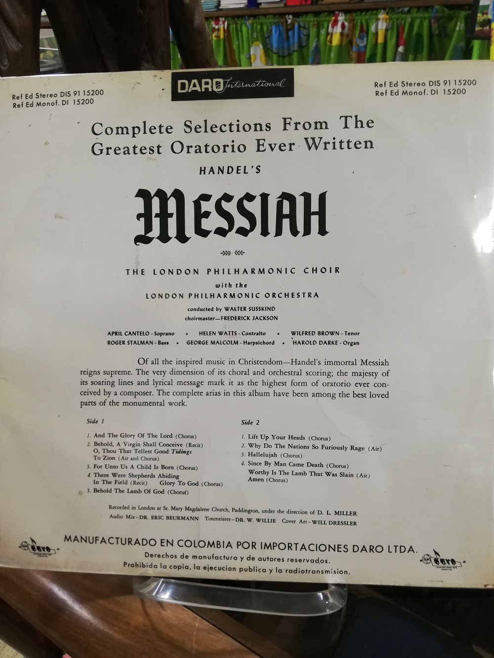 Imagen LP HANDEL - HANDEL´S MESSIAH 2