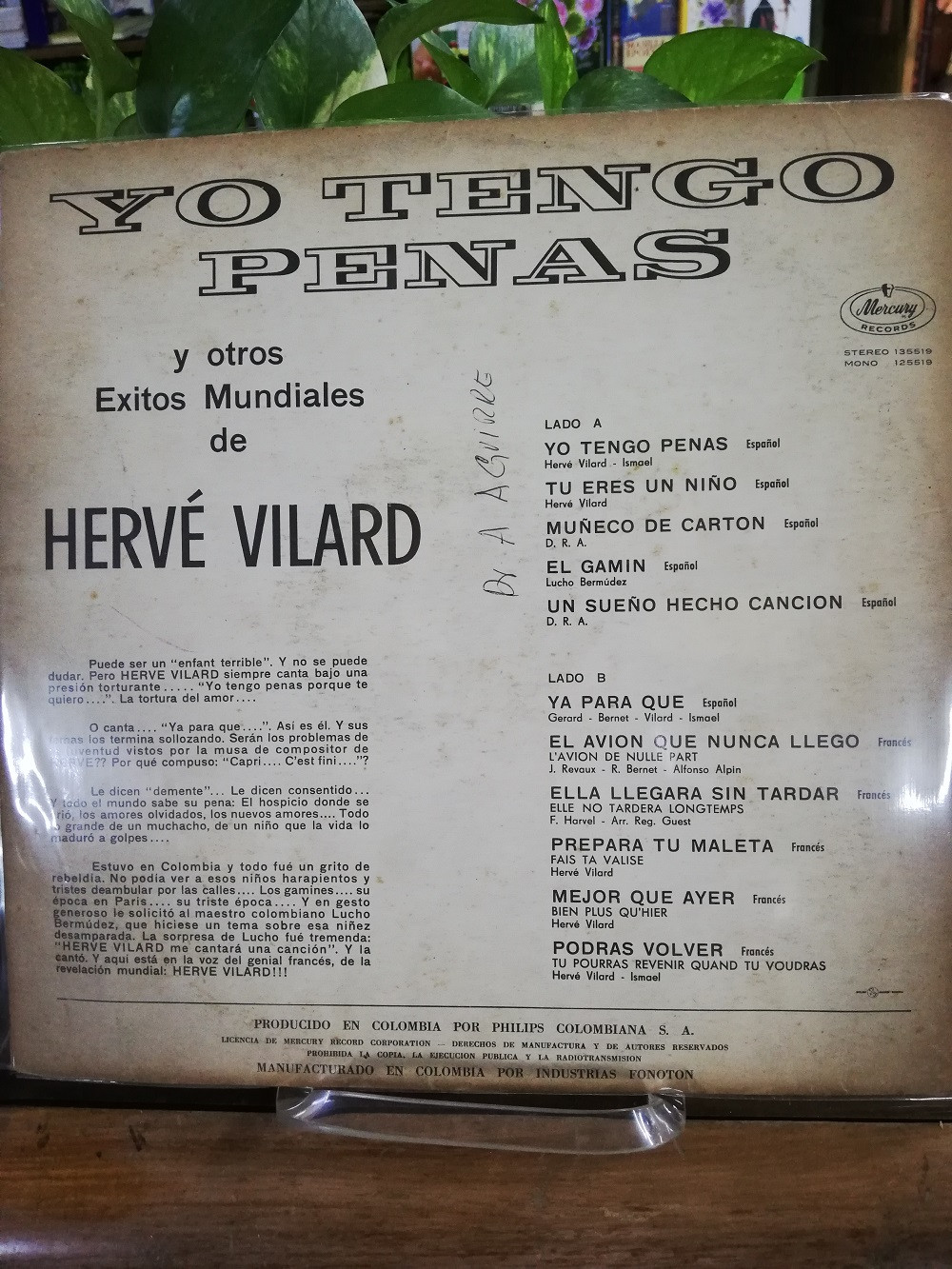 Imagen LP HERVÉ VILLARD - YO TENGO PENAS Y OTROS EXITOS MUNDIALES DE HERVÉ VILARD 2