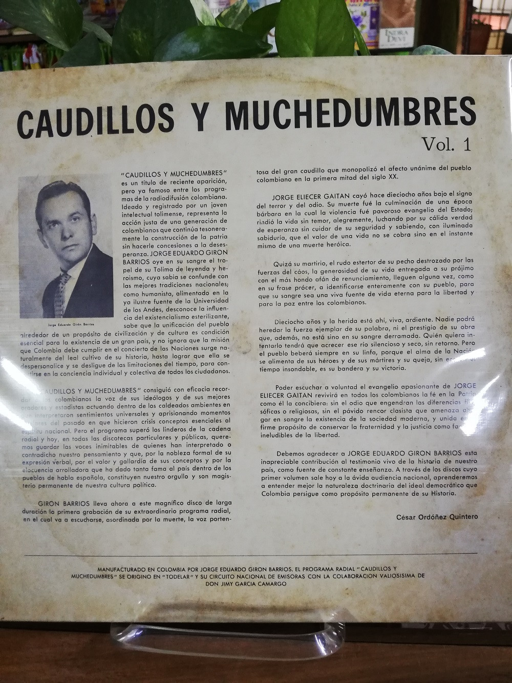 Imagen LP JORGE ELIECER GAITAN - CAMPAÑA PRESIDENCIAL, CAUDILLOS Y MUCHEDUMBRES VOL. 1 2