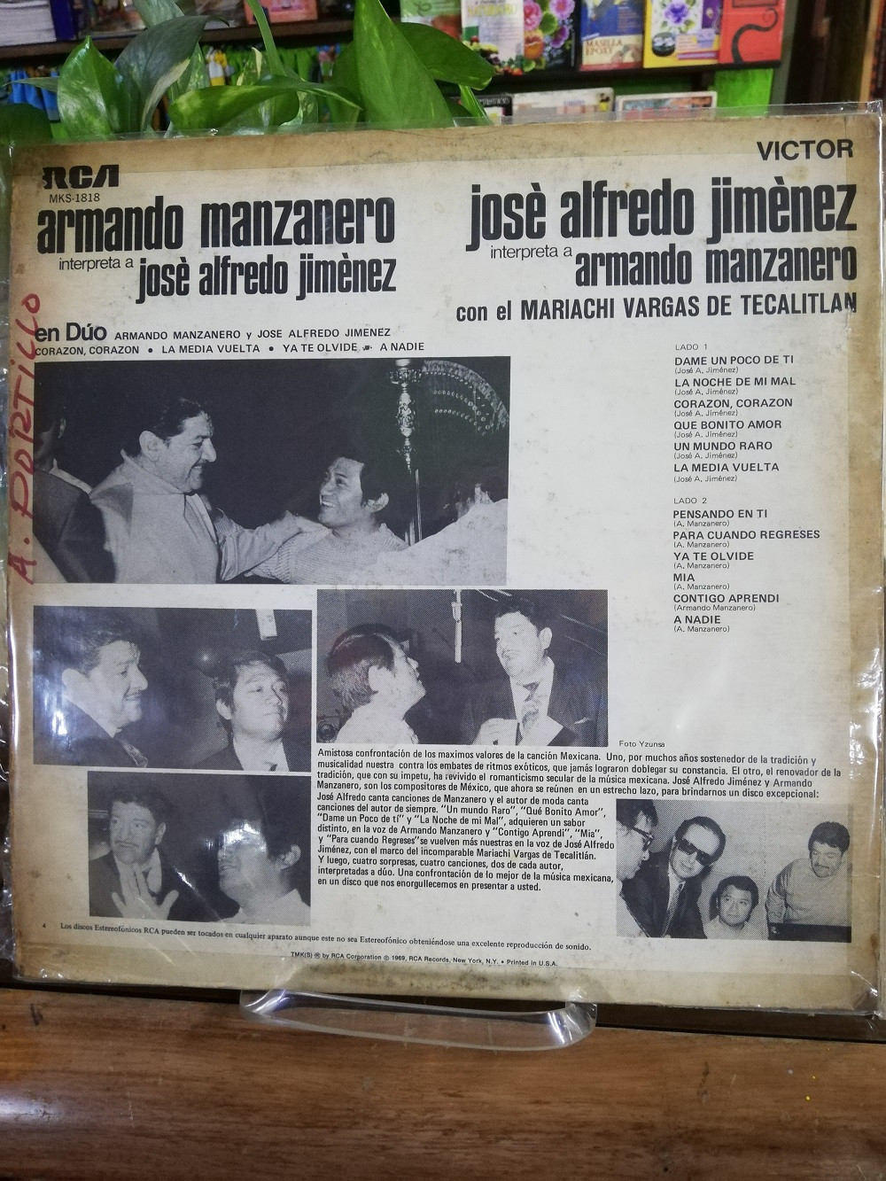 Imagen LP JOSE ALFREDO JIMENEZ INTERPRETA A ARMANDO MANZANERO / ARMANDO MANZANERO INTERPRETA A JOSE ALFREDO JIMENEZ 2
