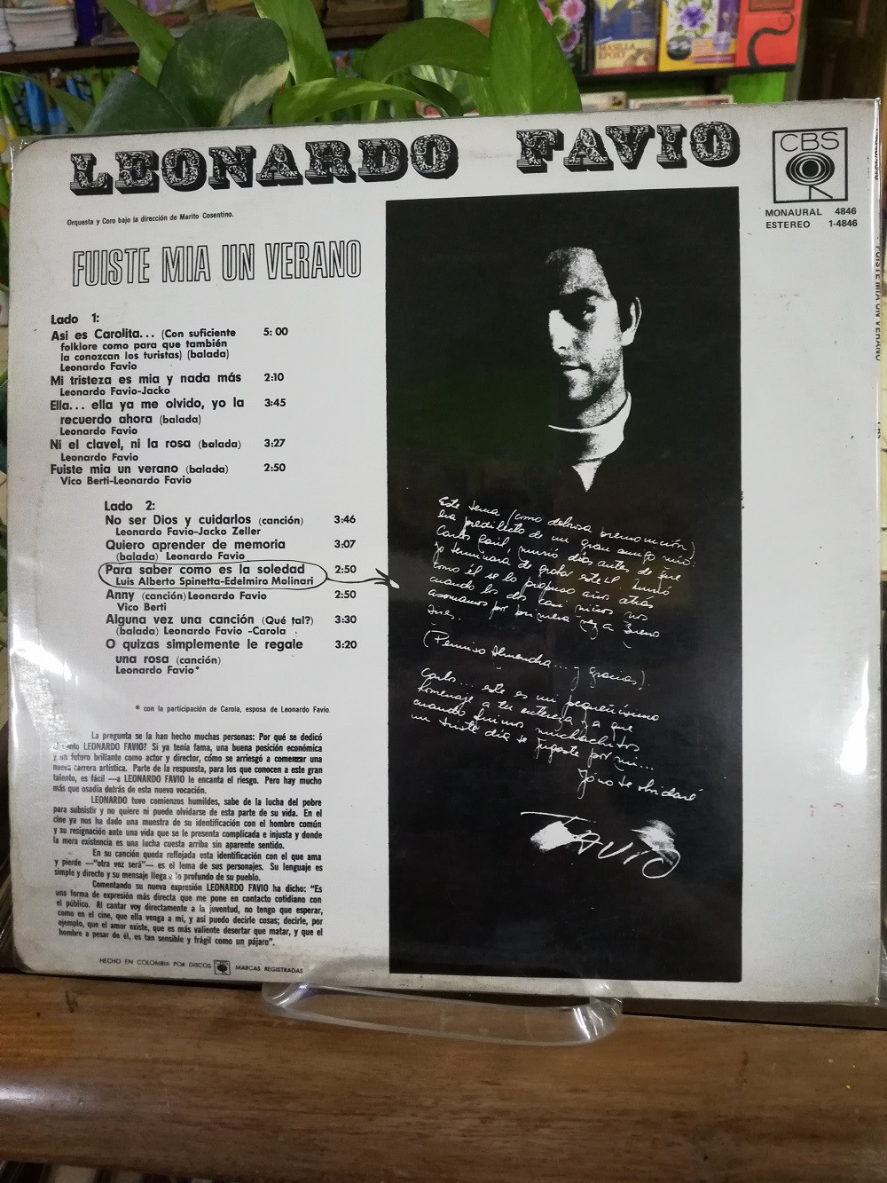 Imagen LP LEONARDO FAVIO - FUISTE MIA UN VERANO 2