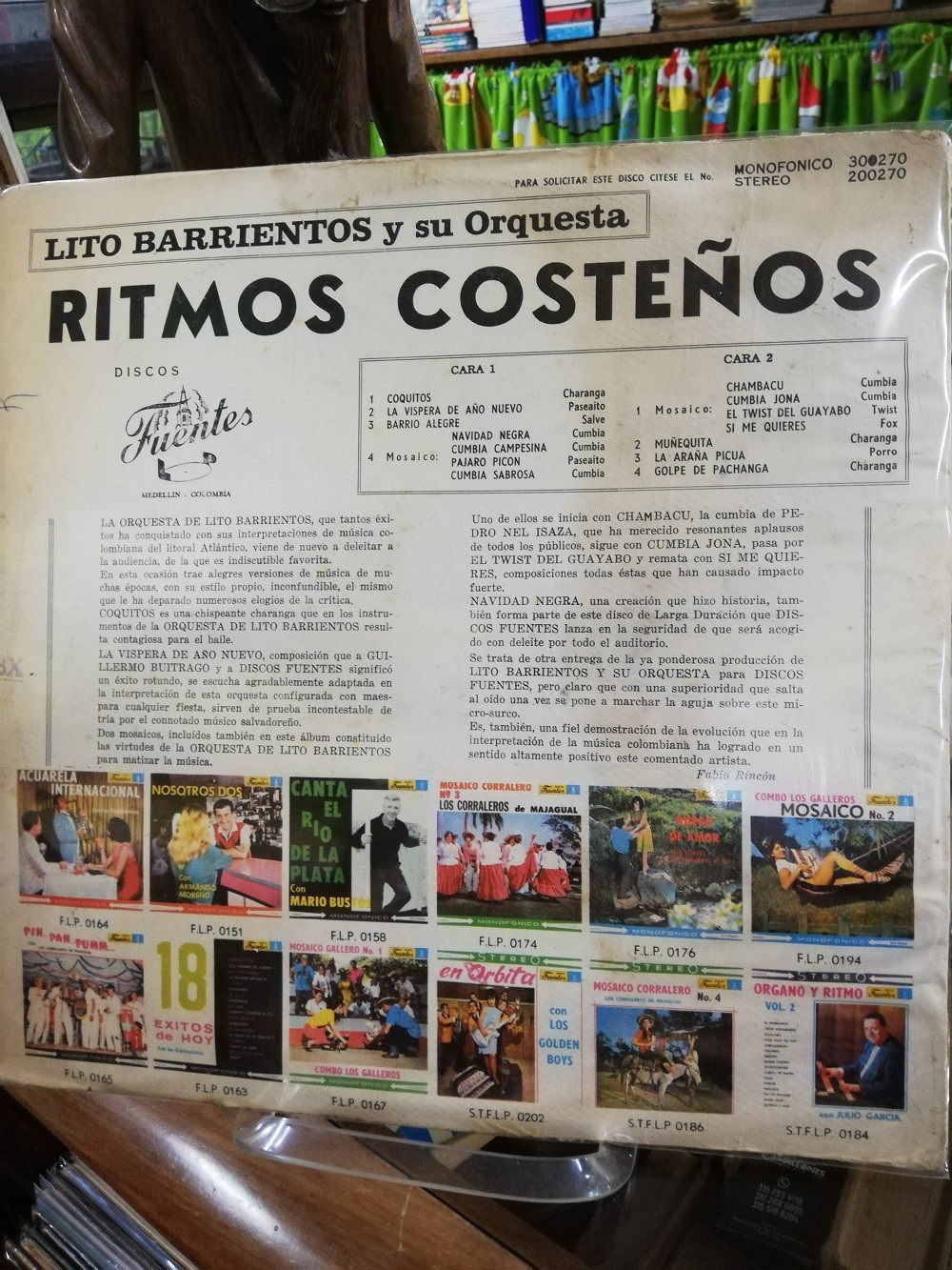 Imagen LP LITO BARRIENTOS Y SU ORQUESTA - RITMOS COSTEÑOS 2