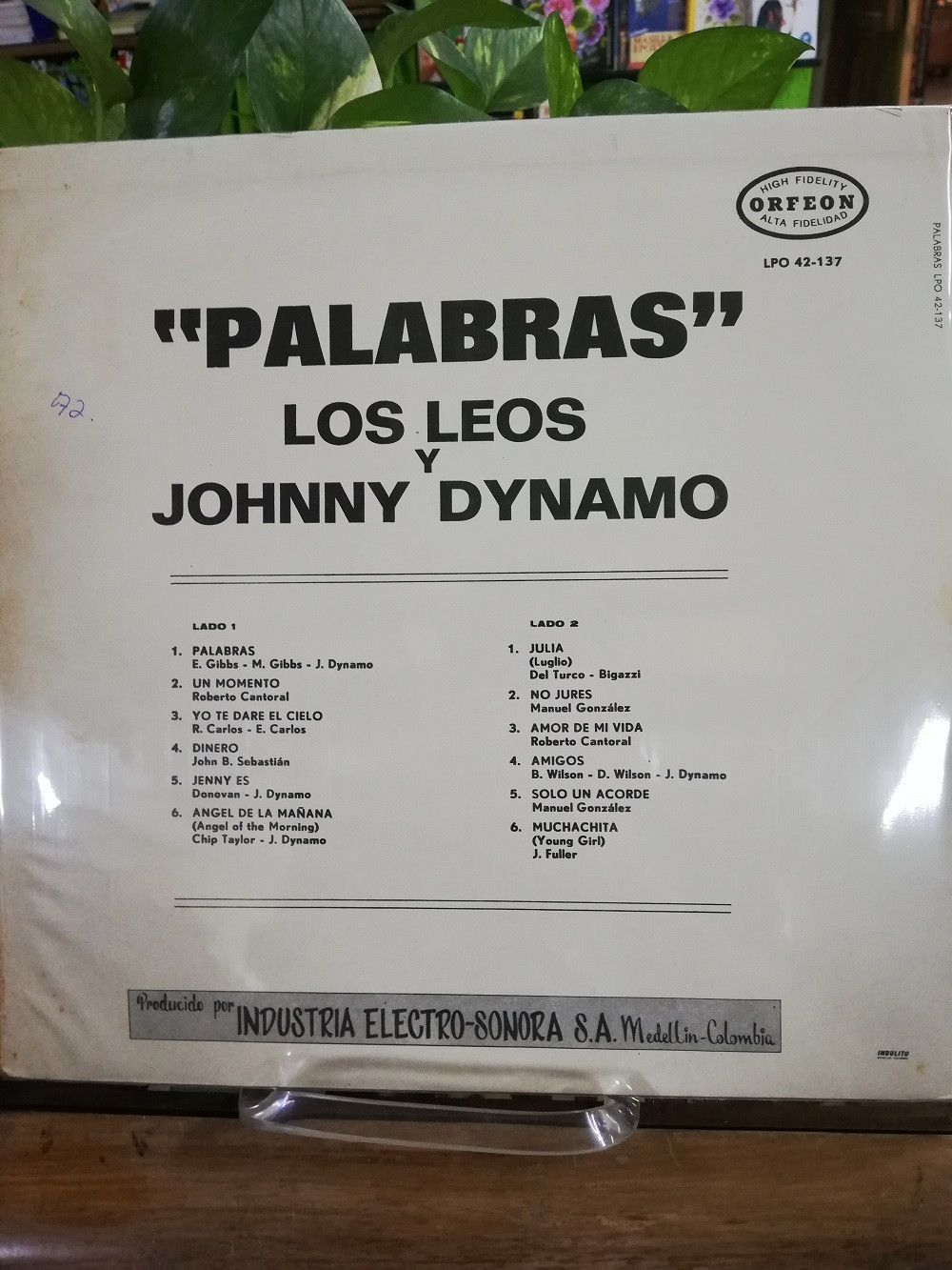 Imagen LP LOS LEOS Y JOHNNY DYNAMO - PALABRAS 2