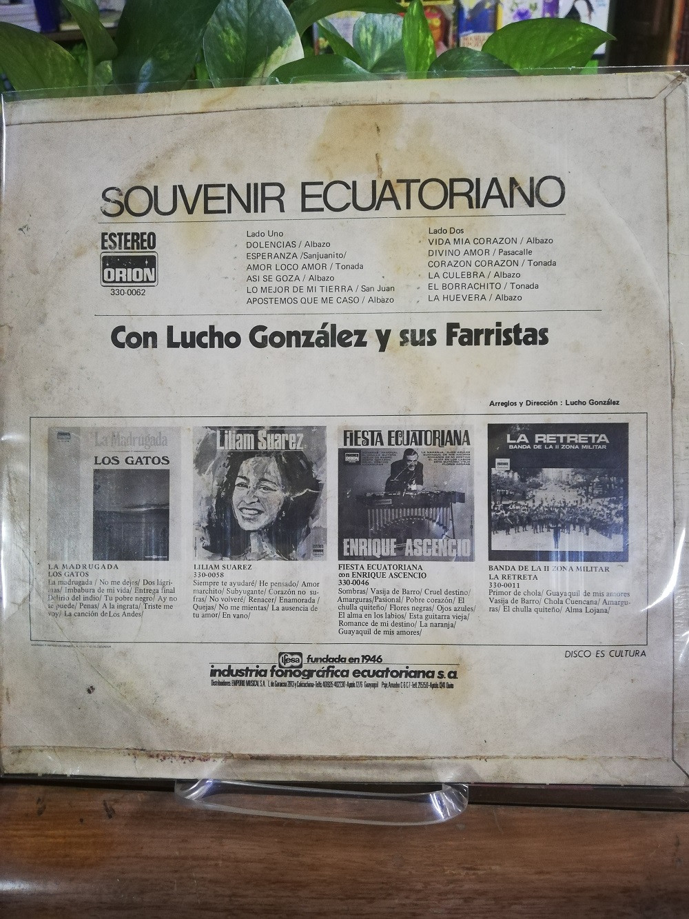 Imagen LP LUCHO GONZALEZ Y SUS FARRISTAS - SOUVENIR ECUATORIANO 2