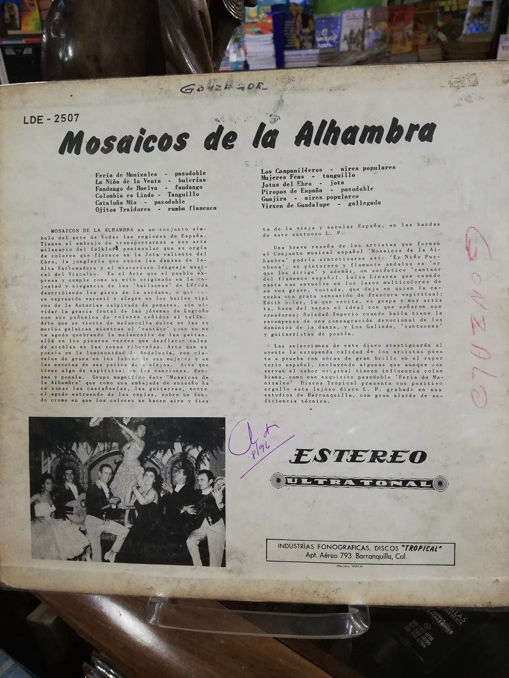 Imagen LP MOSAICOS DE LA ALHAMBRA - NIÑO PURCHENA Y SU ESPECTACULO 2