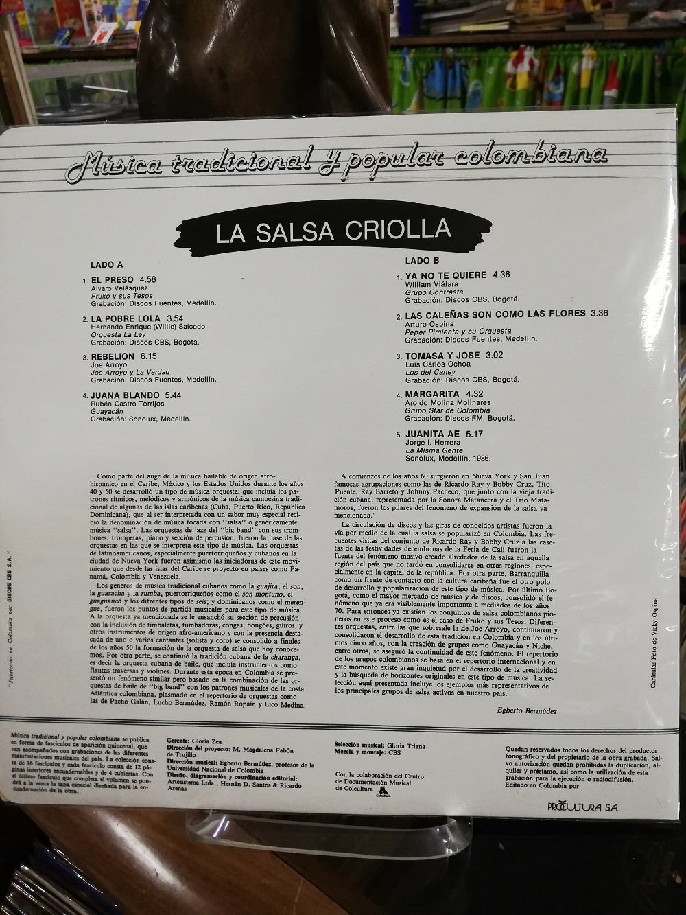 Imagen LP MÚSICA TRADICIONAL Y POPULAR COLOMBIANA VOL. 12 - LA SALSA CRIOLLA 2