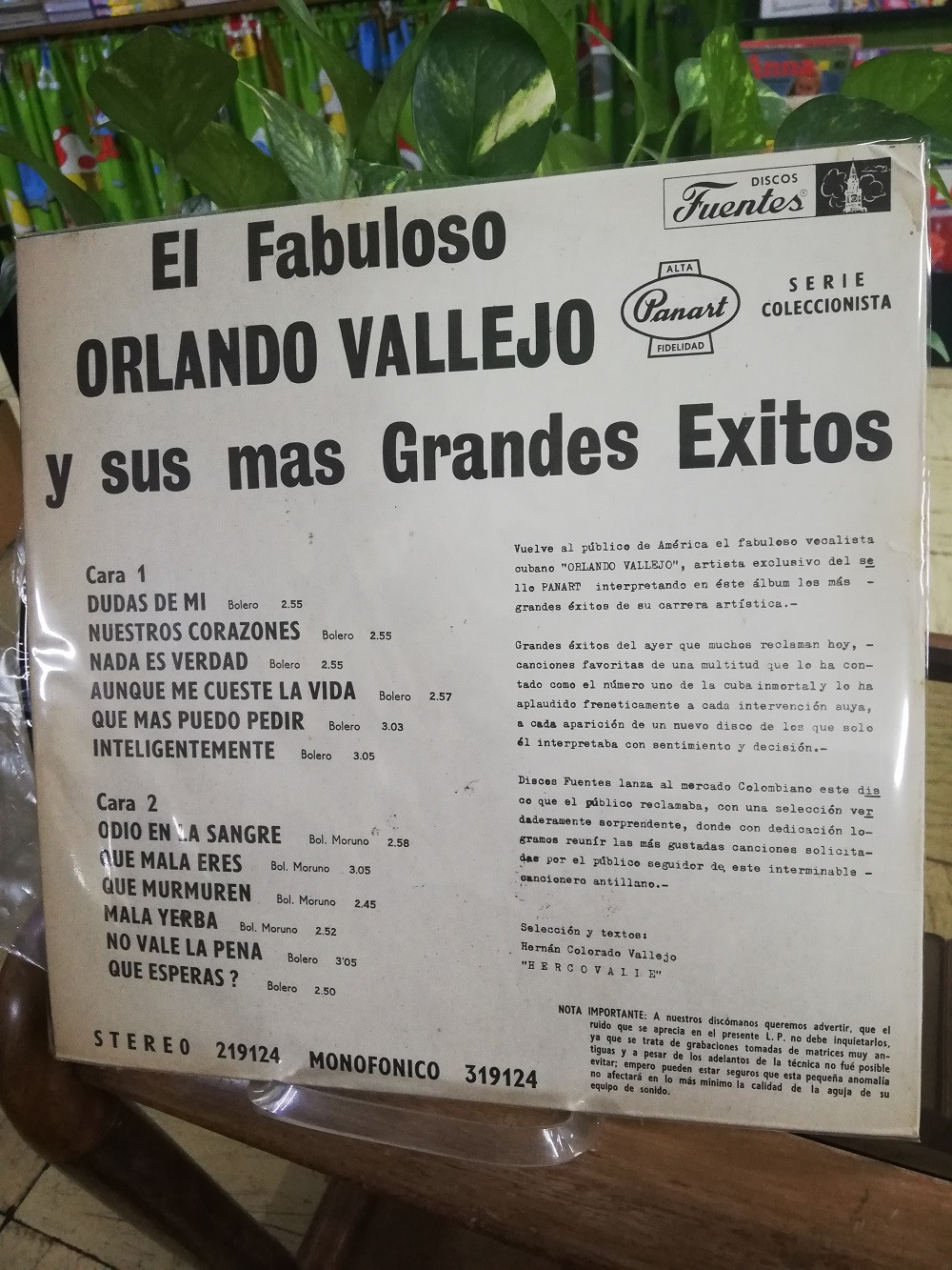 Imagen LP ORLANDO VALLEJO - EL FABULOSO 2