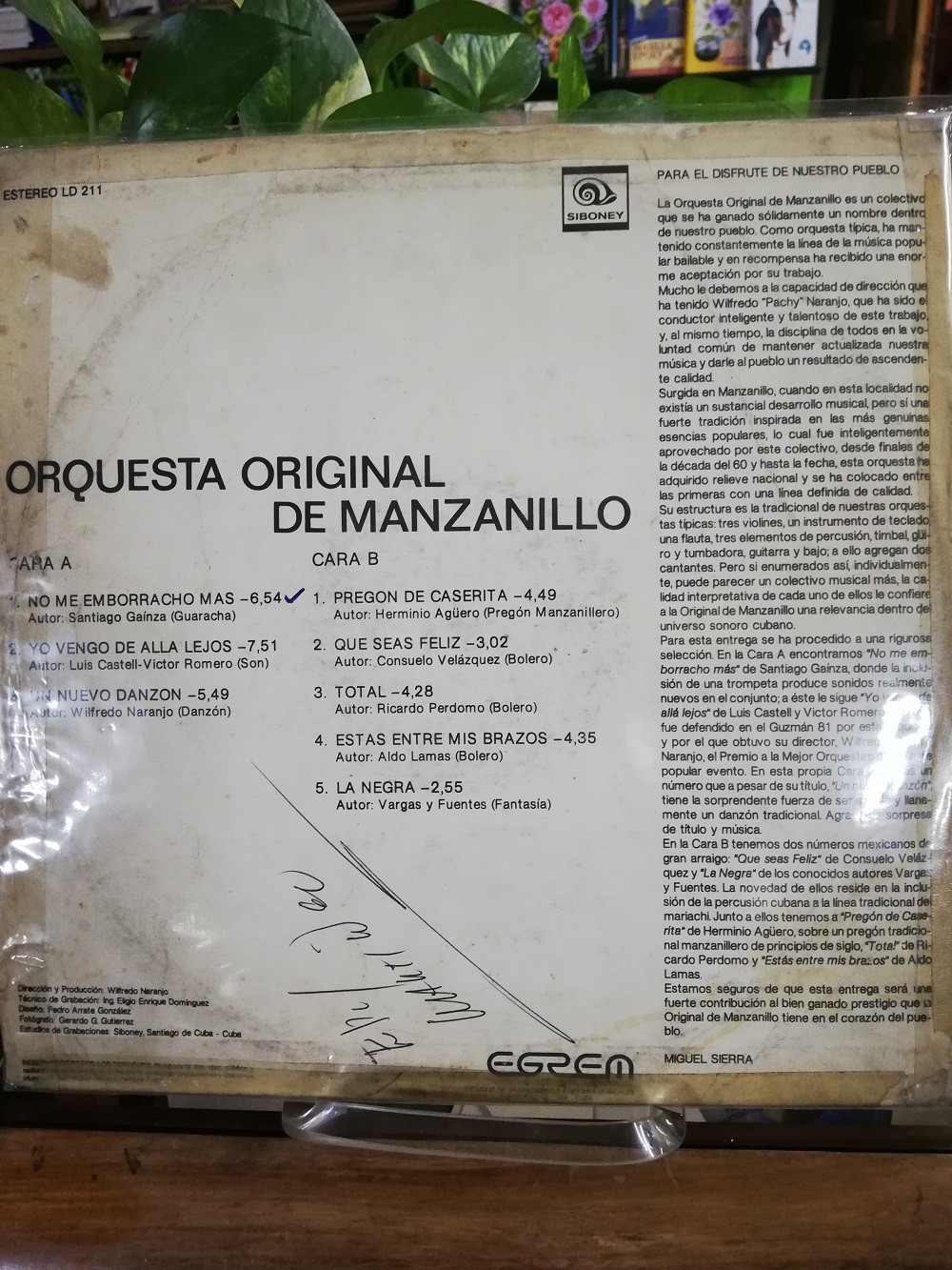 Imagen LP ORQUESTA ORIGINAL DE MANZANILLO - YO VENGO DE ALLÁ LEJOS 2