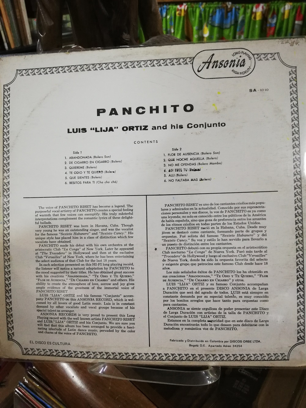 Imagen LP PANCHITO RISET - PANCHITO CON LUIS "LIJA" ORTIZ AND HIS CONJUNTO 2