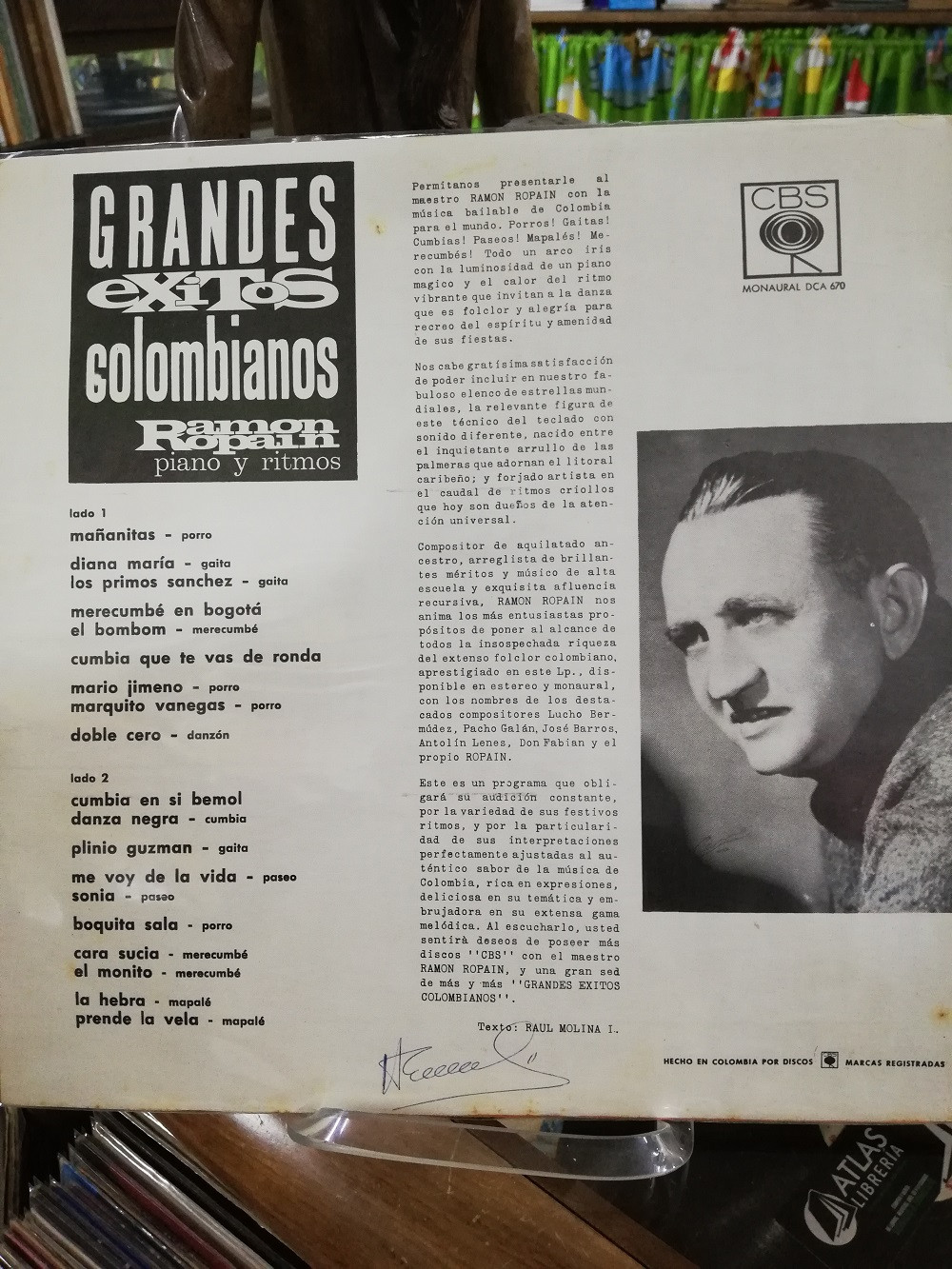 Imagen LP RAMON ROPAIN PIANO Y RITMOS - GRANDES EXITOS COLOMBIANOS 2