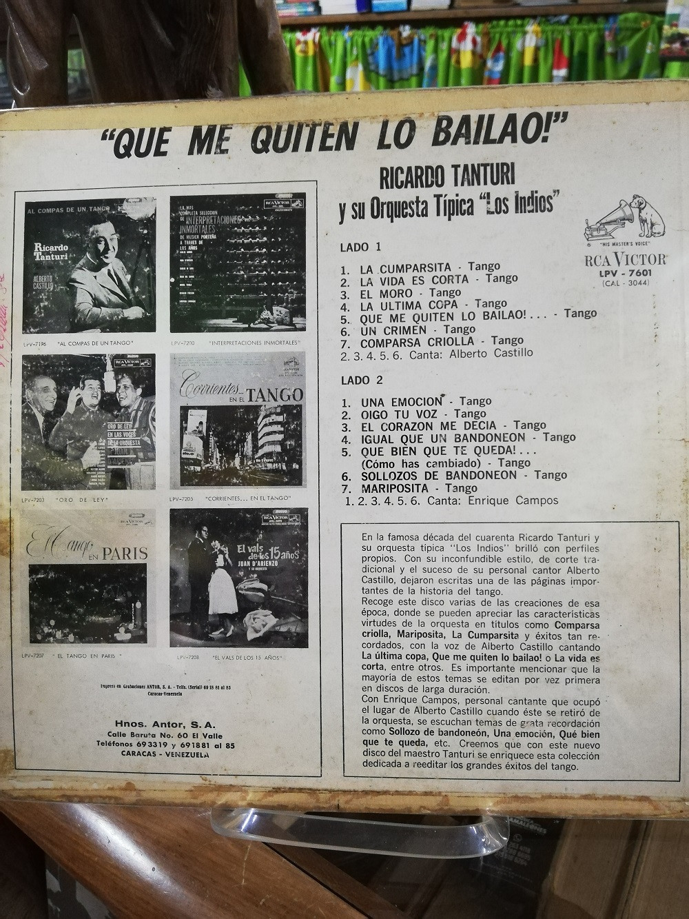 Imagen LP RICARDO TANTURI Y SU ORQUESTA TIPICA LOS INDIOS - QUE ME QUITEN LO BAILAO! 2