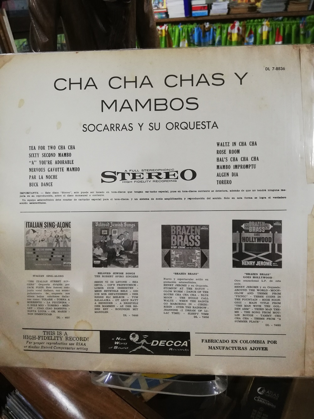 Imagen LP SOCARRAS AND HIS ORCHESTRA - CHA CHA CHAS AND MAMBOS 2