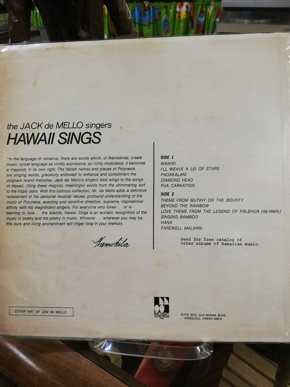 Imagen LP THE JACK DE MELLO SINGERS - HAWAII SINGS 2