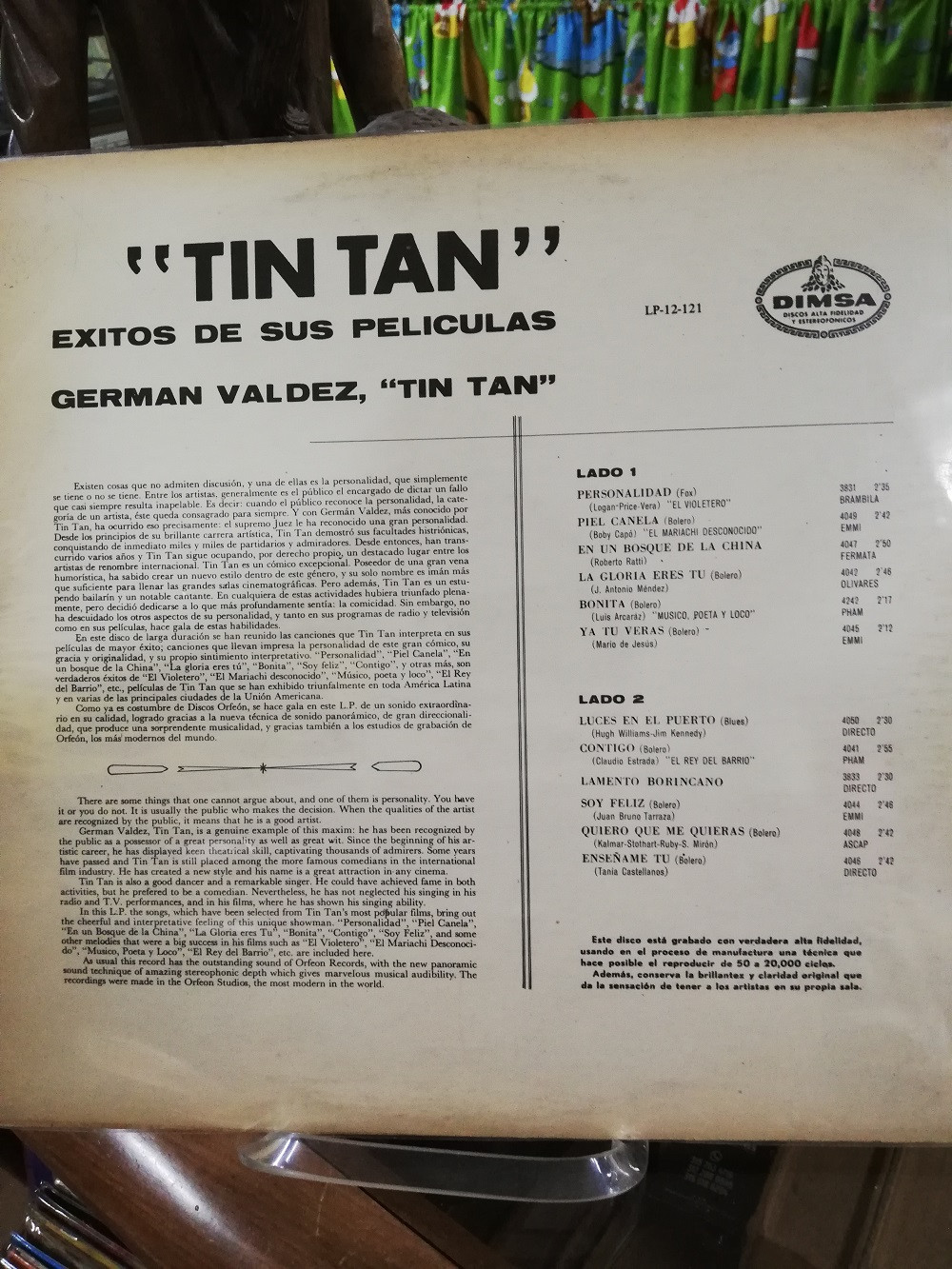 Imagen LP TIN TAN - EXITOS DE SUS PELICULAS 2