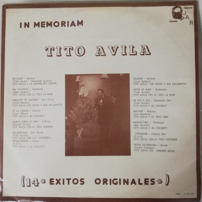 ImagenLP TITO AVILA - IN MEMORIAM - 14 EXITOS ORIGINALES