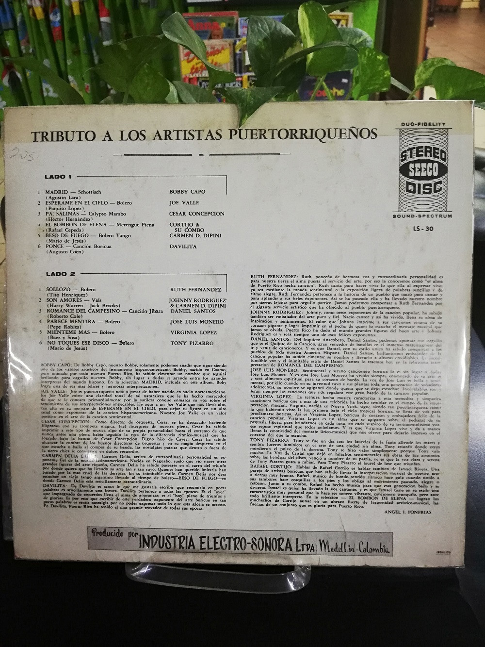 Imagen LP TRIBUTO A LOS ARTISTAS PUERTORRIQUEÑOS 2