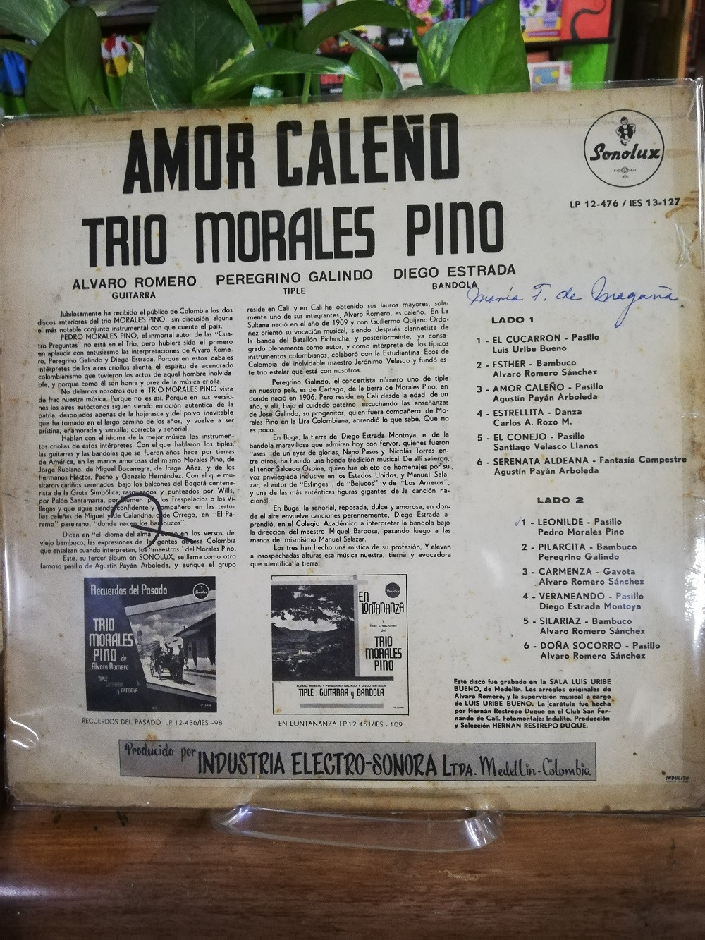 Imagen LP TRIO MORALES PINO - AMOR CALEÑO 2
