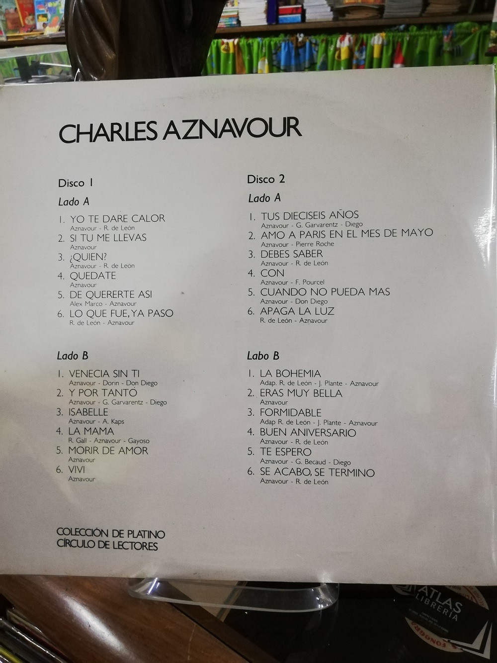 Imagen LP X 2 CHARLES AZNAVOUR - COLECCIÓN DE PLATINO 2