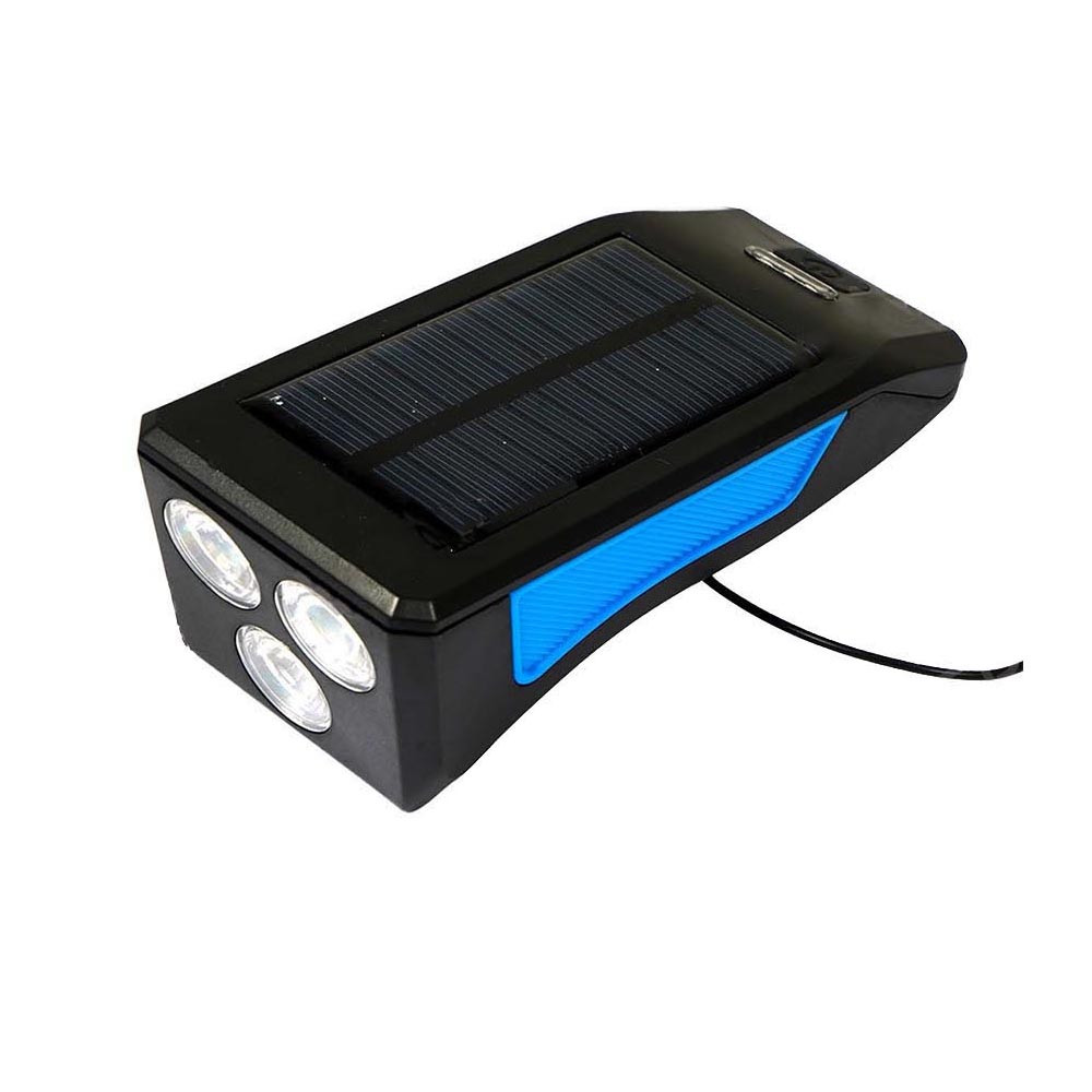 Imagen Luz LED Delantera Con Panel Solar Para Bicicleta 1