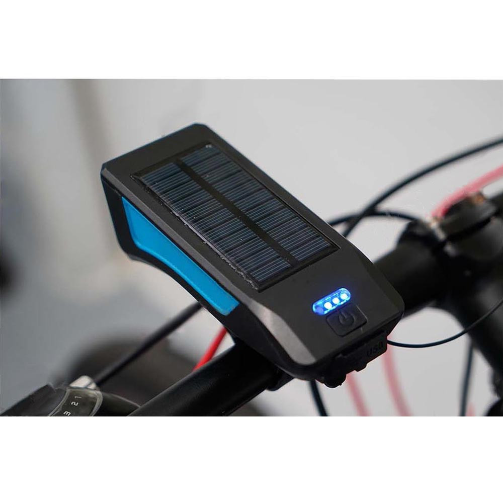 Imagen Luz LED Delantera Con Panel Solar Para Bicicleta 5