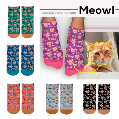 ImagenMedia tobillera personalizada Gatos, Meow!, impresión por un lado 