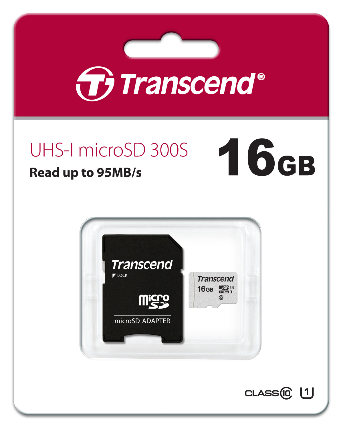 Imagen Memoria Micro SDHC 16GB Transcend 300s Clase 10 1