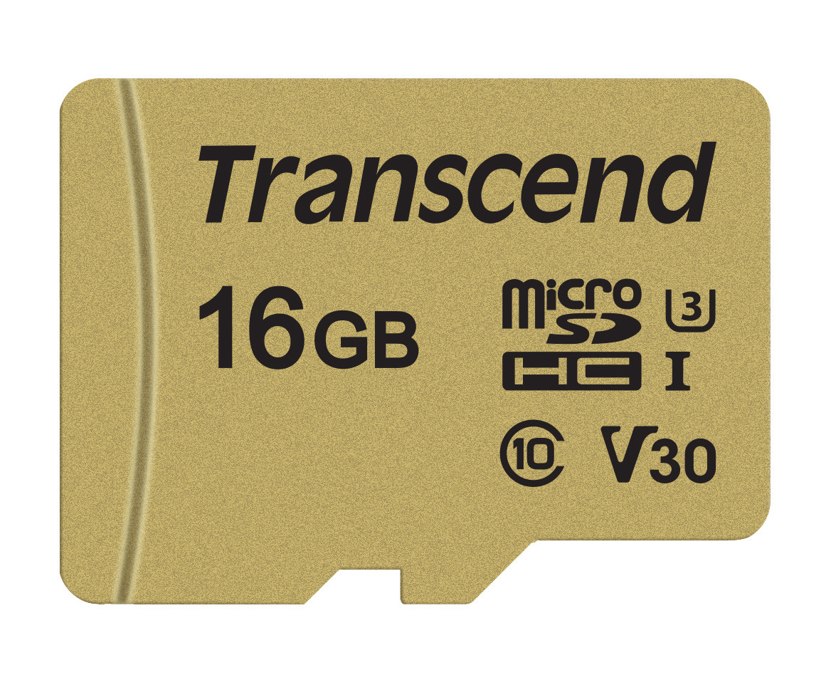 Imagen Memoria Micro SDHC 16GB Transcend 500s Clase 10 4k 2