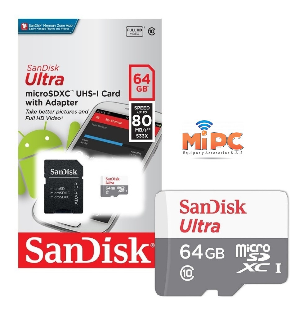 Imagen Memoria Micro SDXC 64GB Sandisk 1