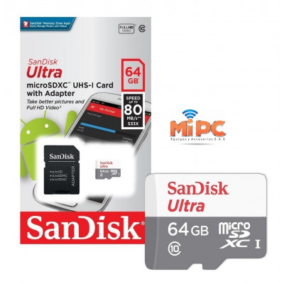 ImagenMemoria Micro SDXC 64GB Sandisk