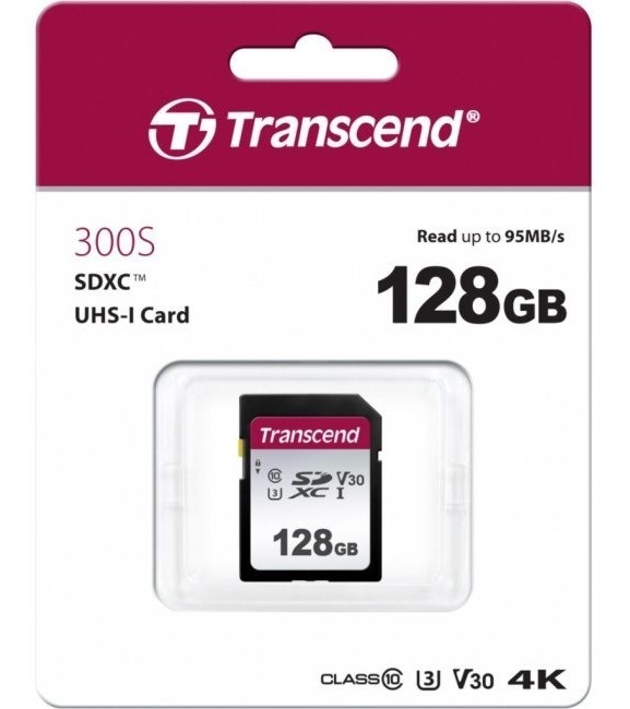 Imagen Memoria SDXC 128GB Transcend Clase 10 300S