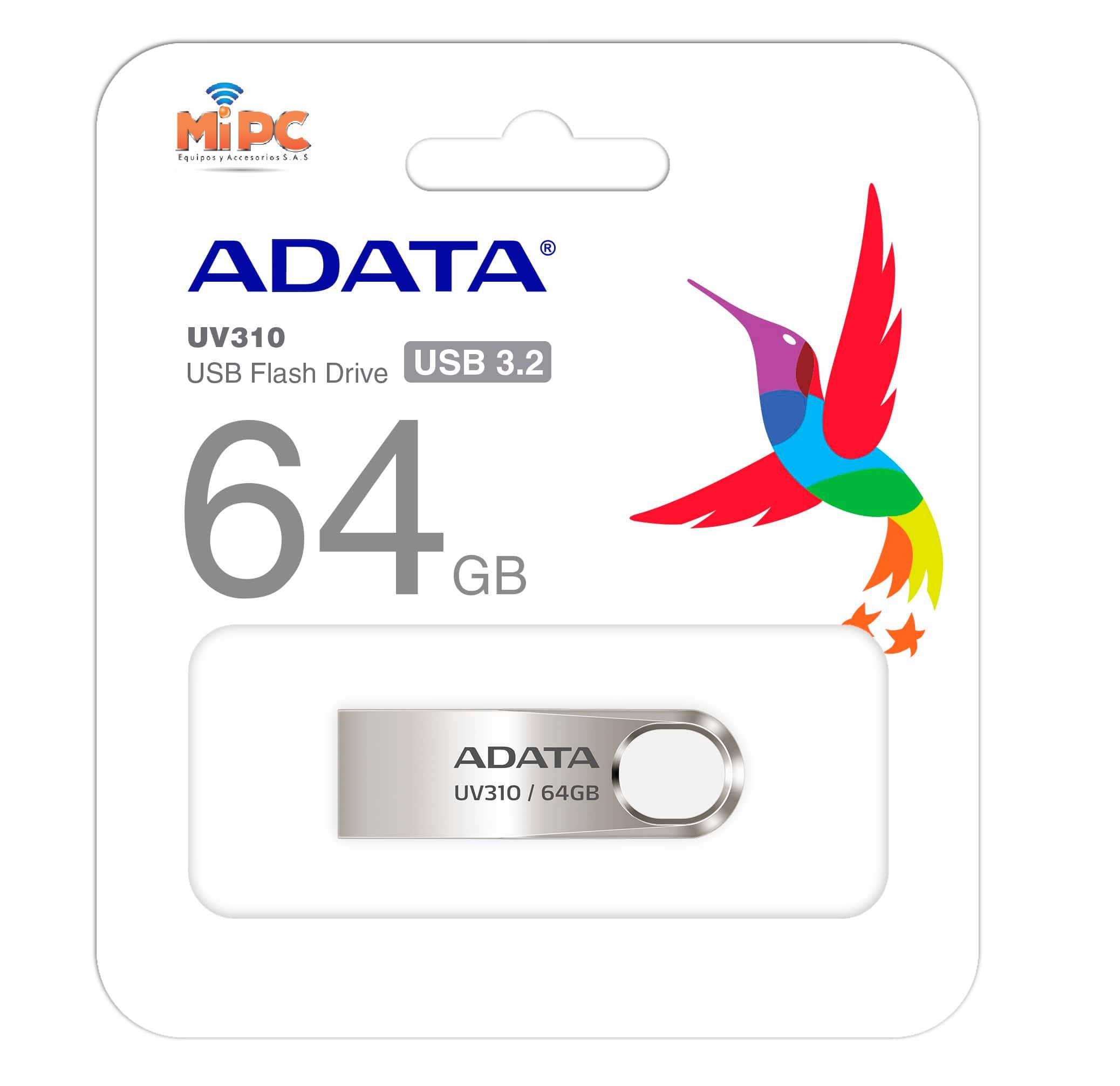 Imagen MEMORIA USB ADATA  64GB UV310, USB 3.2  1