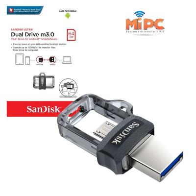 ImagenMemoria USB SANDISK ULTRA 64GB DUAL DRIVE m3.0