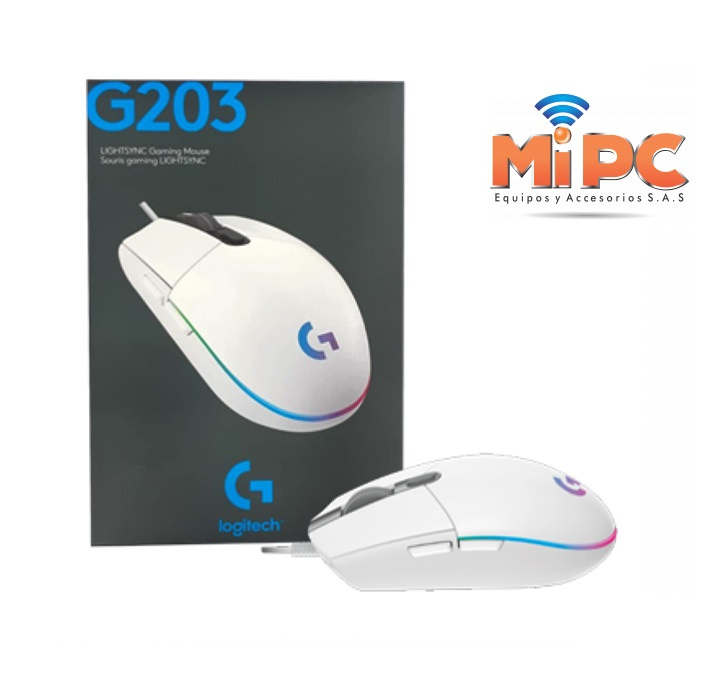 Imagen Mouse Logitech G203 RGB LIGHTSYNC con 6 botones, Blanco 4