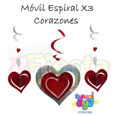 ImagenMóvil Espiral Grande X3 Corazones 