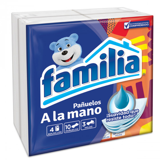 ImagenPañuelos Familia Triple Hoja Bolsillo X 4 paquetes de 10 und