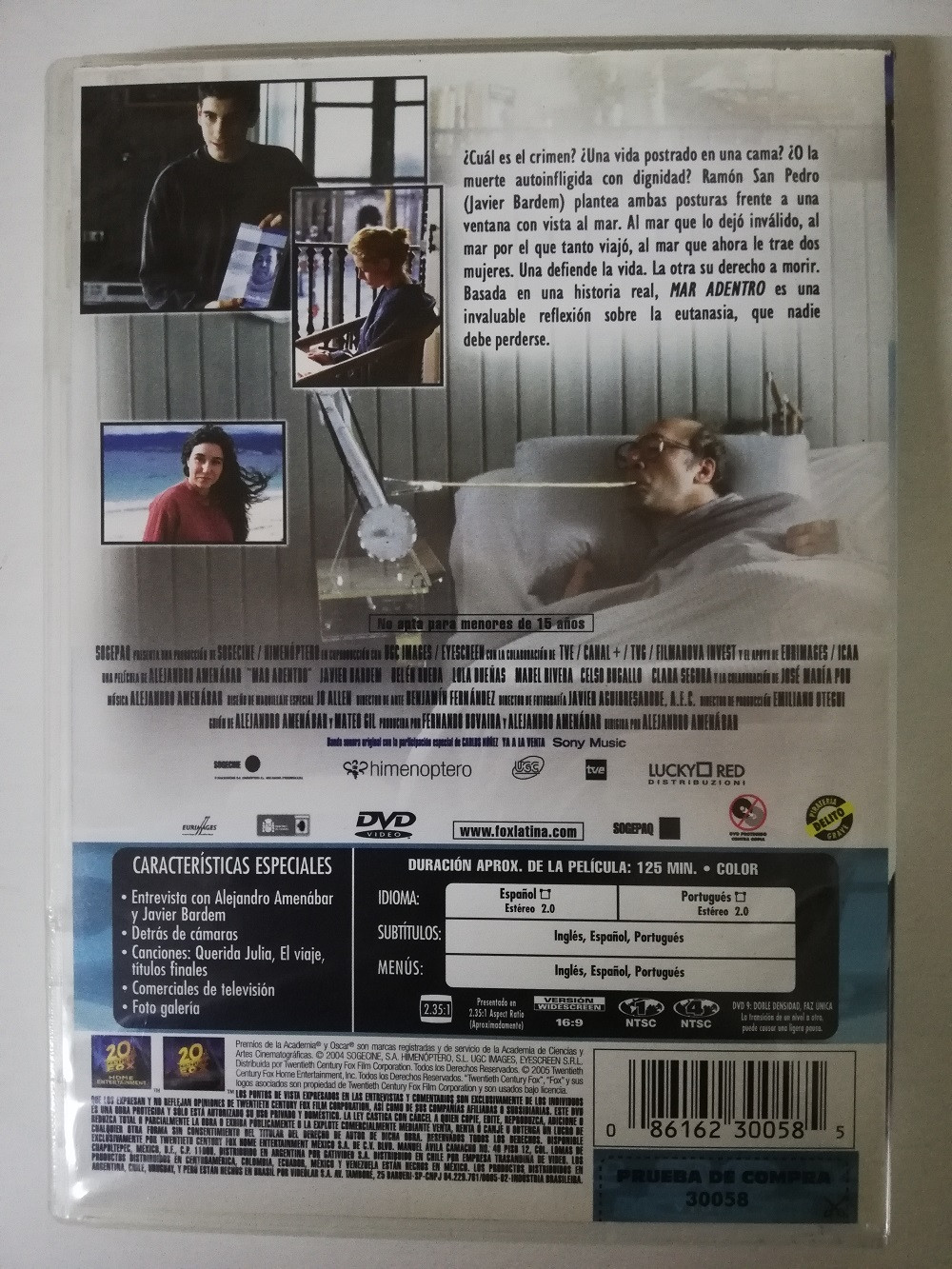 Imagen PELICULA DVD MAR ADENTRO - ALEJANDRO AMENÁBAR 2