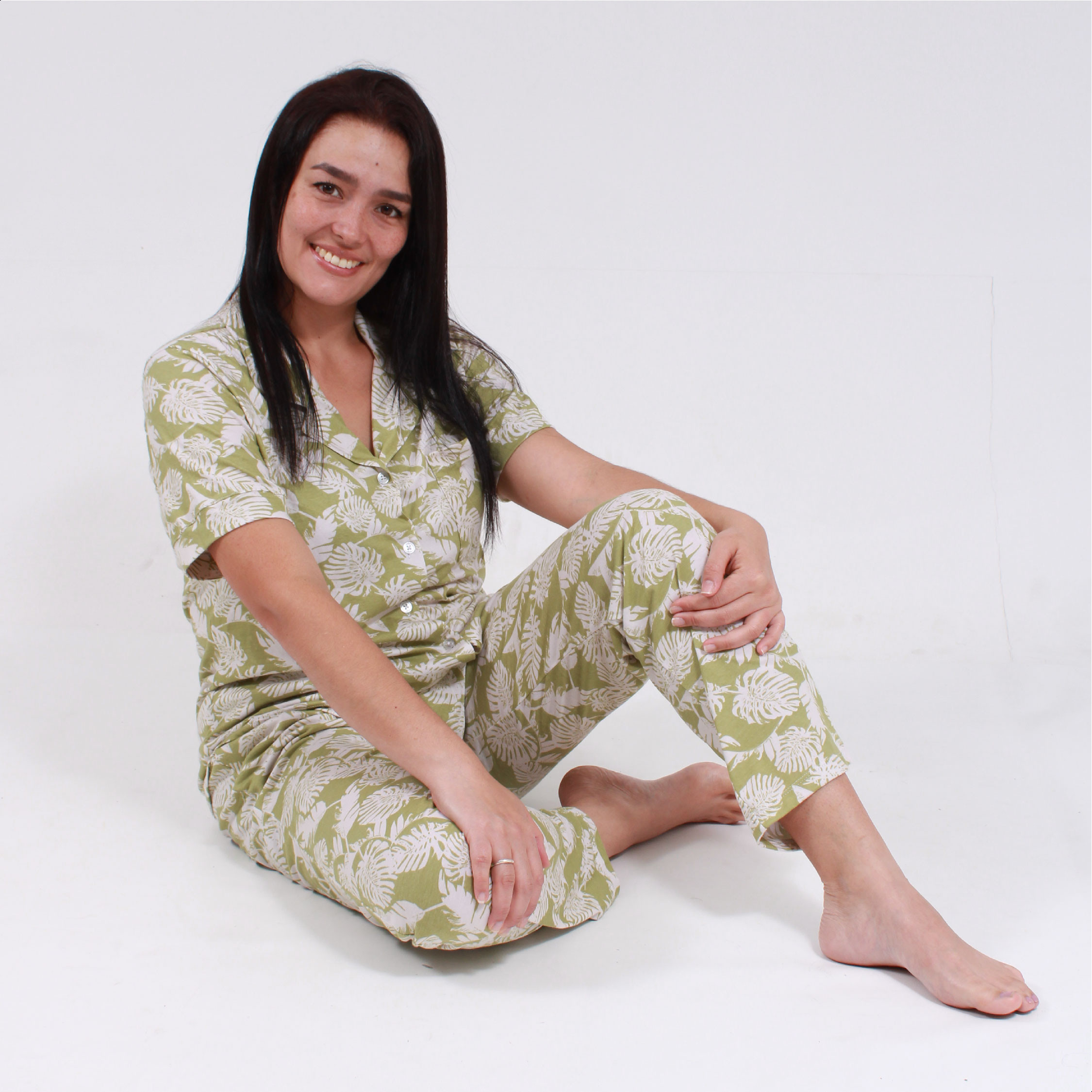 Imagen Pijama 100% Algodón, estampado hojas