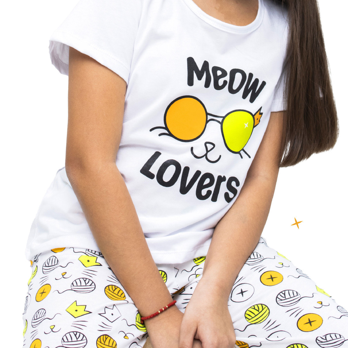 Imagen Pijama de niña en algodón, colección Meow