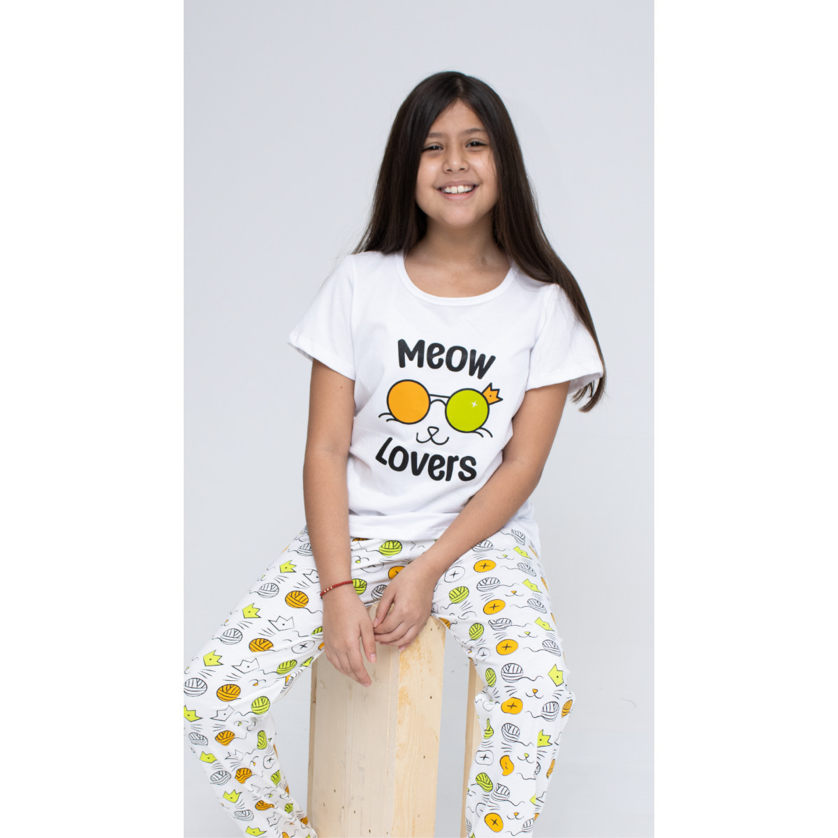 Imagen Pijama de niña en algodón, colección Meow 2