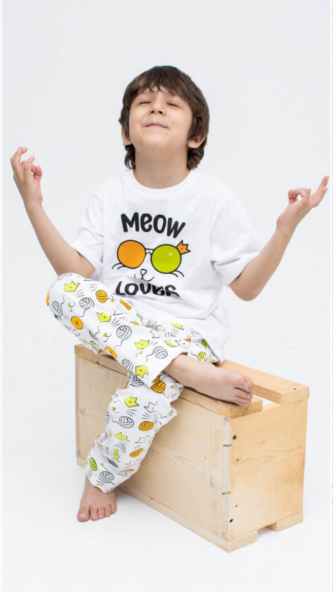 Imagen Pijama de niño, coleccion Meow, en algodón 2