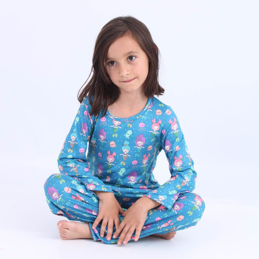 Imagen Pijama para niña, manga larga en piel de durazno