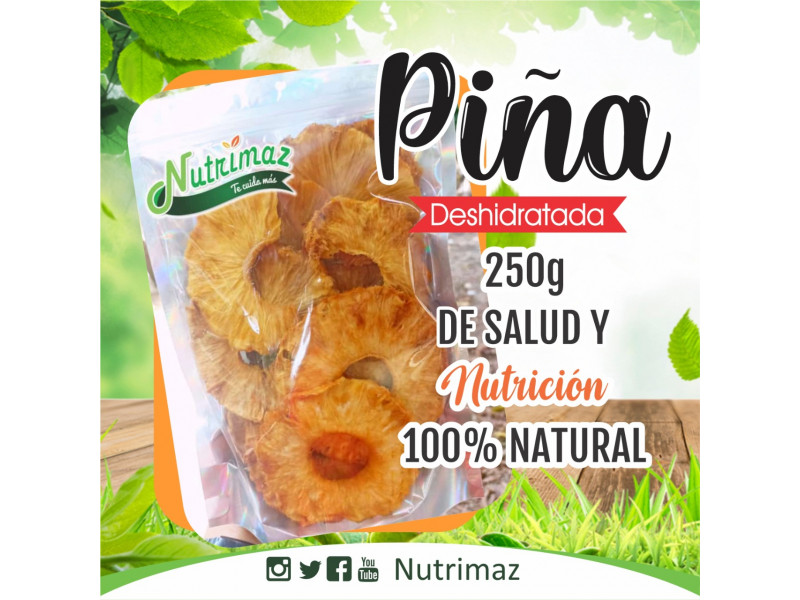 Frutas deshidratadas - Piña Media Luna - Bolsa de 8 oz | 55+ Unidades
