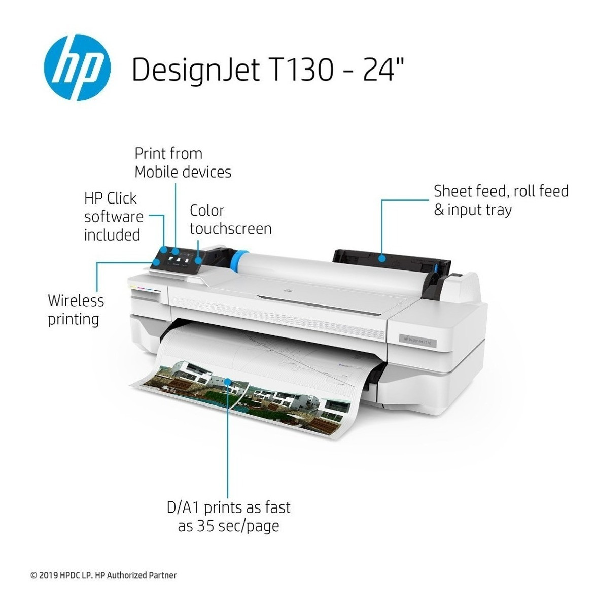 Imagen Plotter HP DesignJet T130 3