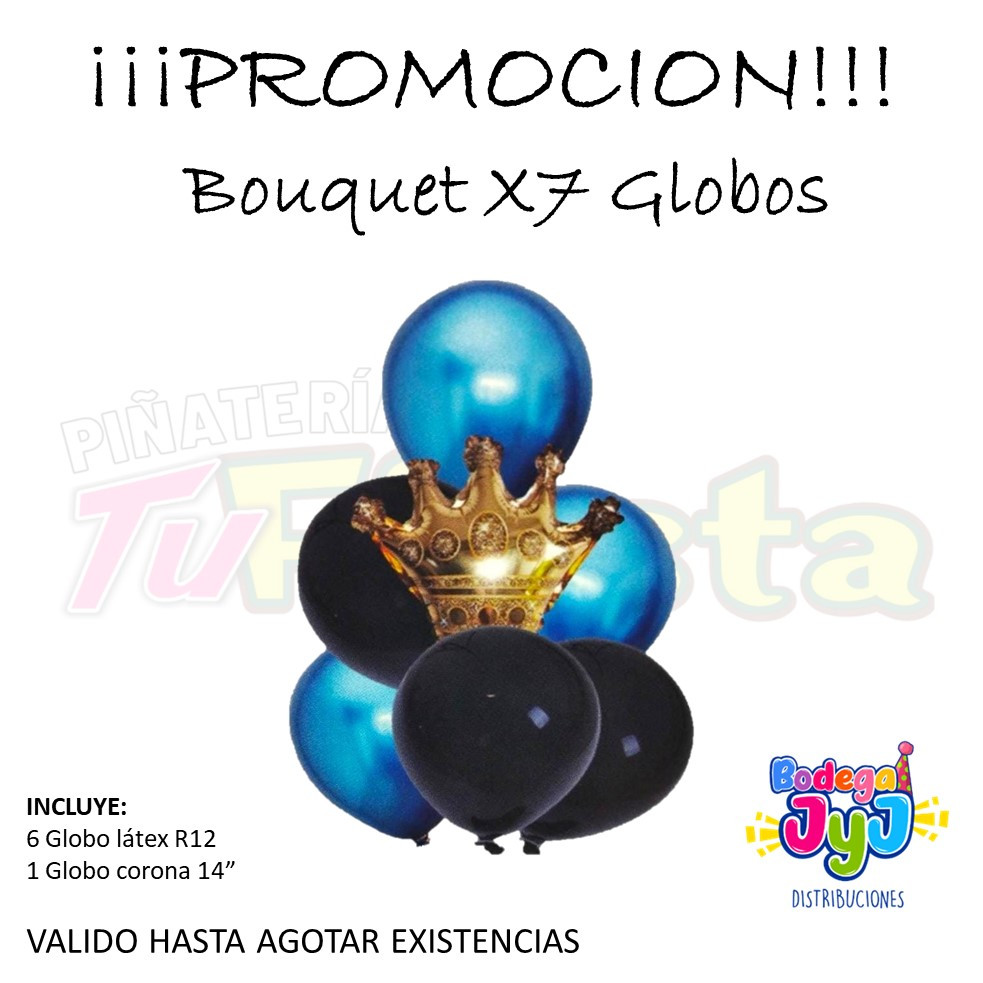 Imagen PROMOCION Bouquet x7 Corona Metal Pequeña - Látex 